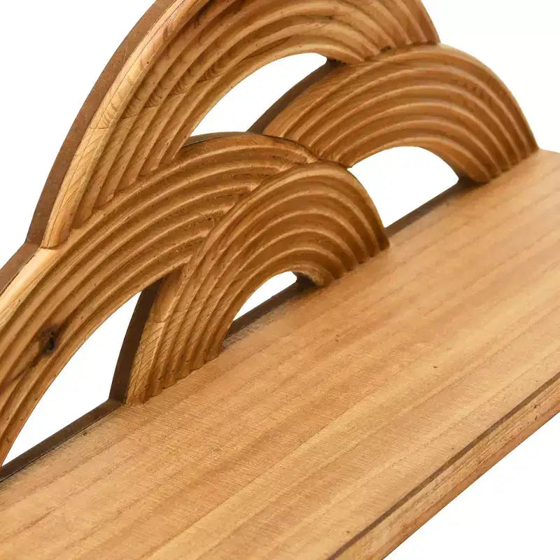 Mensola a muro in MDF e legno con archi, Naturale