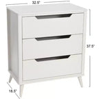 Cassettiera a 3 cassetti in legno massello Mid-Century Modern