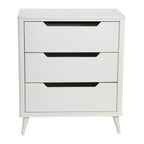 Cassettiera a 3 cassetti in legno massello Mid-Century Modern