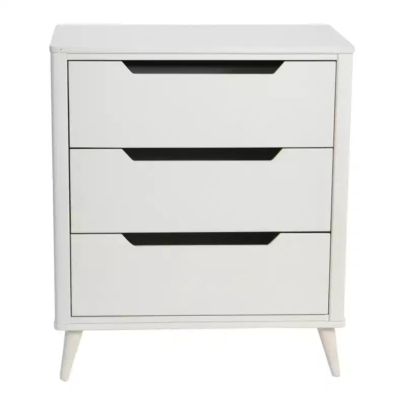 Cassettiera a 3 cassetti in legno massello Mid-Century Modern