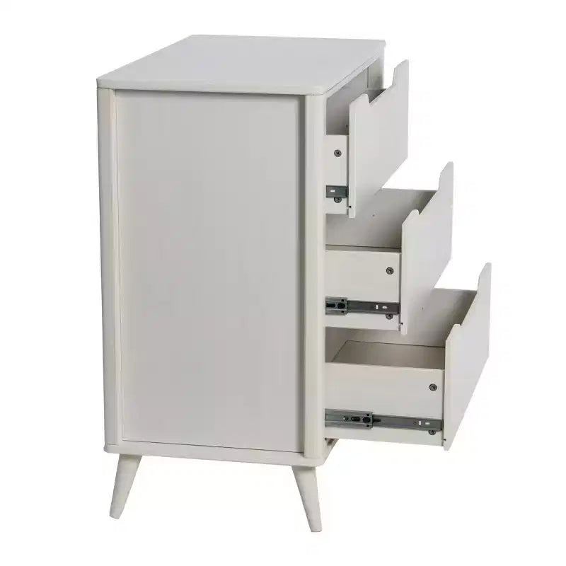 Cassettiera a 3 cassetti in legno massello Mid-Century Modern