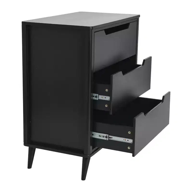 Cassettiera a 3 cassetti in legno massello Mid-Century Modern
