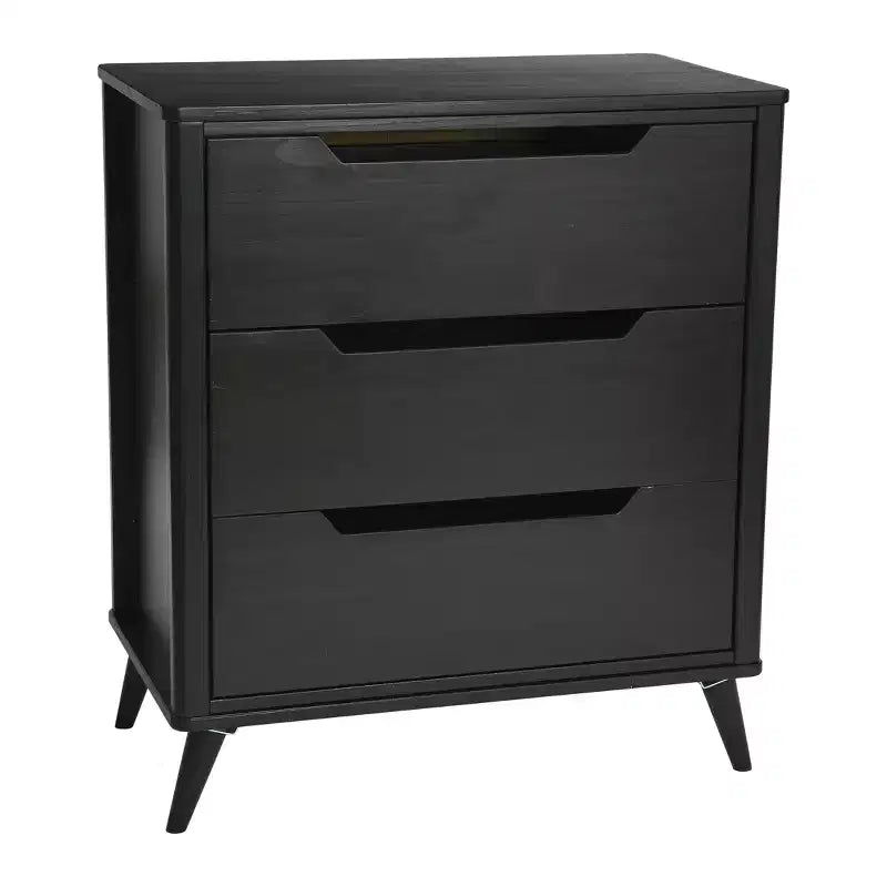 Cassettiera a 3 cassetti in legno massello Mid-Century Modern