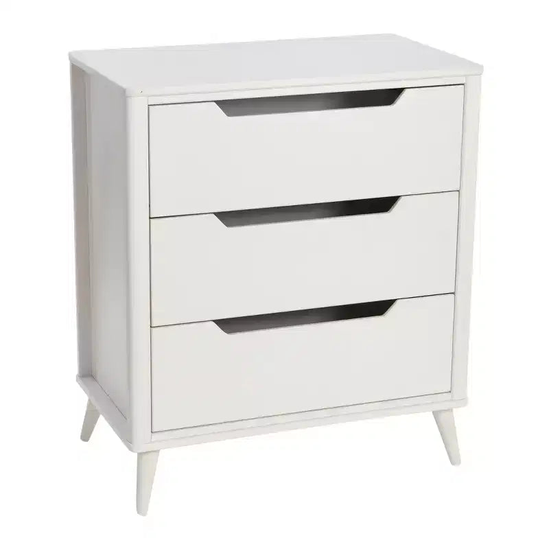 Yume Mid Century Modern Solid Wood Dresser Chest of 3 Drawers