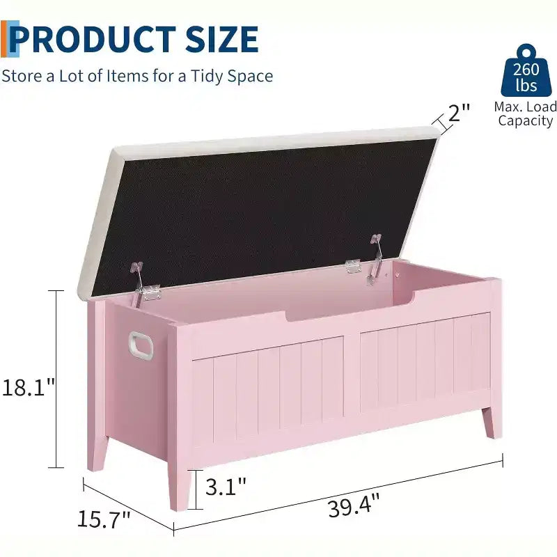 Panca contenitore da 99,4 cm in rattan per ingresso con cuscino, baule contenitore, panca portascarpe, cassapanca per ingresso, soggiorno, camera da letto