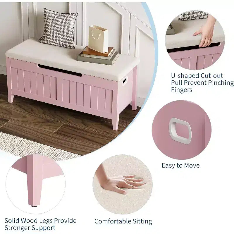 Panca contenitore da 99,4 cm in rattan per ingresso con cuscino, baule contenitore, panca portascarpe, cassapanca per ingresso, soggiorno, camera da letto