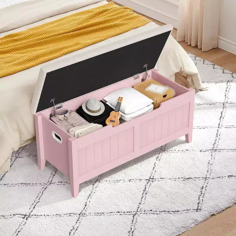 Panca contenitore da 99,4 cm in rattan per ingresso con cuscino, baule contenitore, panca portascarpe, cassapanca per ingresso, soggiorno, camera da letto
