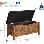 Panca contenitore da 99,4 cm in rattan per ingresso con cuscino, baule contenitore, panca portascarpe, cassapanca per ingresso, soggiorno, camera da letto