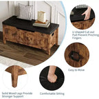 Panca contenitore da 99,4 cm in rattan per ingresso con cuscino, baule contenitore, panca portascarpe, cassapanca per ingresso, soggiorno, camera da letto