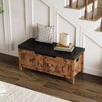 Panca contenitore da 99,4 cm in rattan per ingresso con cuscino, baule contenitore, panca portascarpe, cassapanca per ingresso, soggiorno, camera da letto