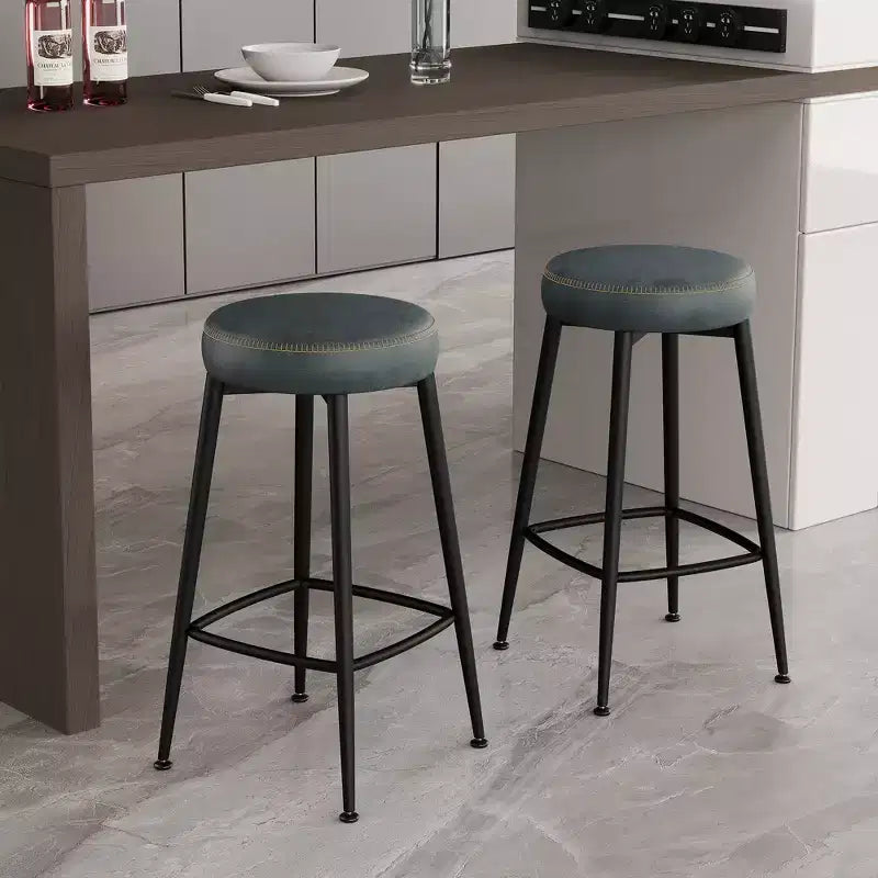 Sgabelli da Bar H 26,3 Set da 2/4, Sgabelli da Bar Altezza Bancone in Similpelle, Sgabelli da Bancone Moderni Senza/Con Schienale per Isola Cucina, Bar di Casa