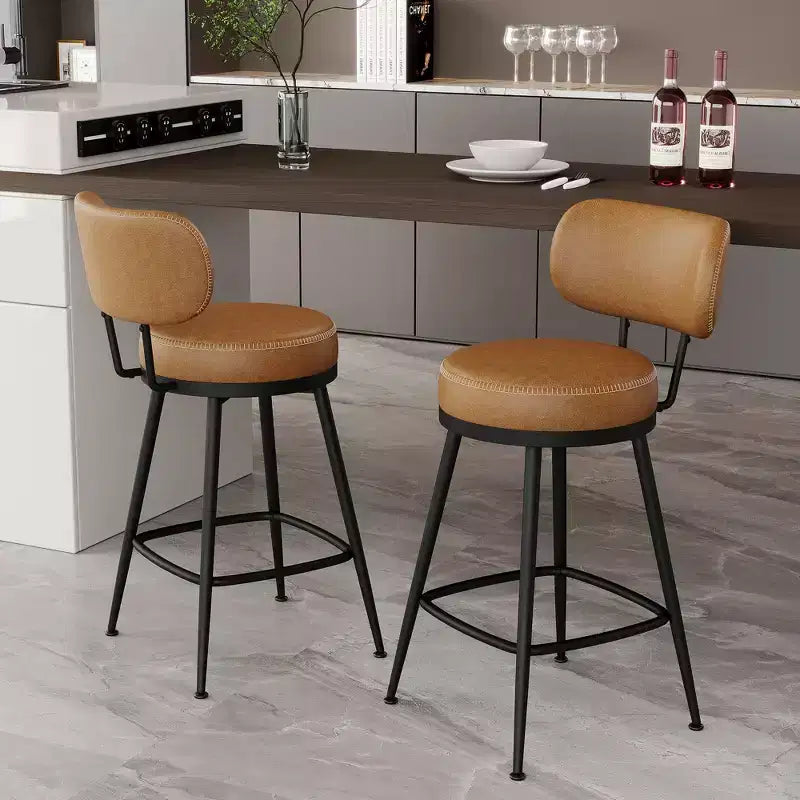 Sgabelli da Bar H 26,3 Set da 2/4, Sgabelli da Bar Altezza Bancone in Similpelle, Sgabelli da Bancone Moderni Senza/Con Schienale per Isola Cucina, Bar di Casa