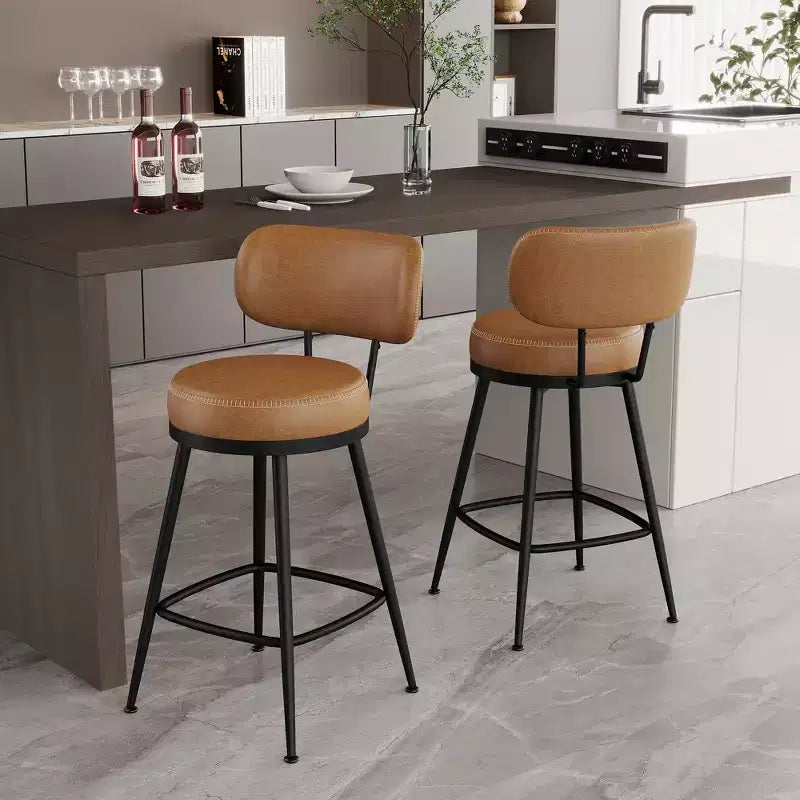 Sgabelli da Bar H 26,3 Set da 2/4, Sgabelli da Bar Altezza Bancone in Similpelle, Sgabelli da Bancone Moderni Senza/Con Schienale per Isola Cucina, Bar di Casa
