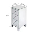 Comodino a specchio con 3 cassetti Comodino moderno elegante Mobiletto contenitore