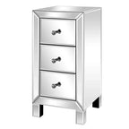 Comodino a specchio con 3 cassetti Comodino moderno elegante Mobiletto contenitore