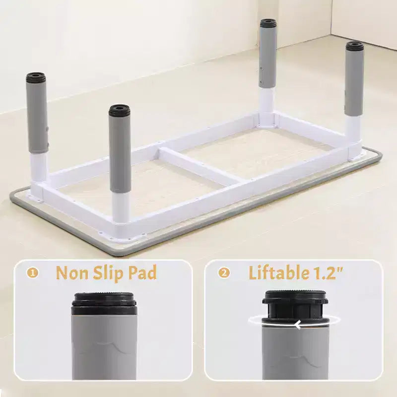 Tavolo per Bambini Regolabile in Altezza da 47 Pollici e Set di 6 Sedie con Gambe Antiscivolo e Organizer, Scrivania con Graffiti