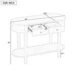 Mobile Consolle Retrò con Design Curvo e Finitura Liscia per Ingressi Soggiorno Corridoi Turchese Grigio