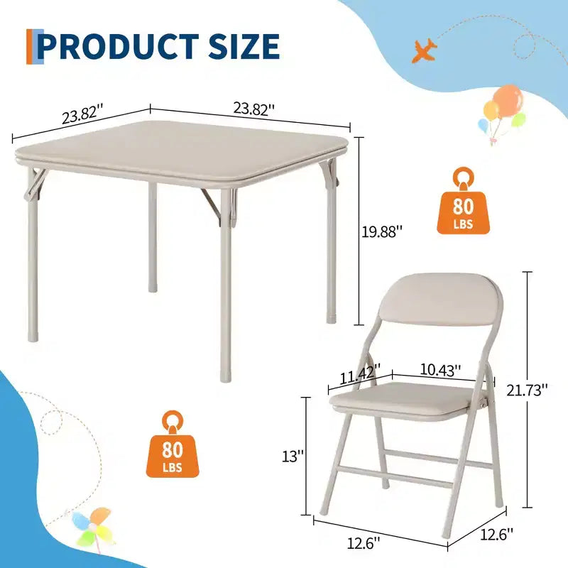 Set da 3 Pezzi Tavolo e Sedie Pieghevoli per Bambini, Set Tavolo e Sedie per Attività per Bambini e Neonati per Sala da Pranzo, Asili, Aule Scolastiche