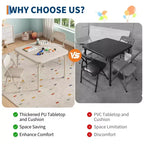 Set da 3 Pezzi Tavolo e Sedie Pieghevoli per Bambini, Set Tavolo e Sedie per Attività per Bambini e Neonati per Sala da Pranzo, Asili, Aule Scolastiche