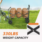 Carrello Pieghevole Retrattile con Ruote per Tutti i Terreni, Carrello Portatutto Resistente per Campeggio e Shopping, Capacità 150 kg (Grande-Blu)