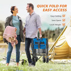 Carrello Pieghevole Retrattile con Ruote per Tutti i Terreni, Carrello Portatutto Resistente per Campeggio e Shopping, Capacità 150 kg (Grande-Blu)