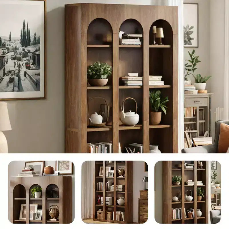 Libreria retrò indipendente per ufficio, soggiorno, camera da letto, biblioteca