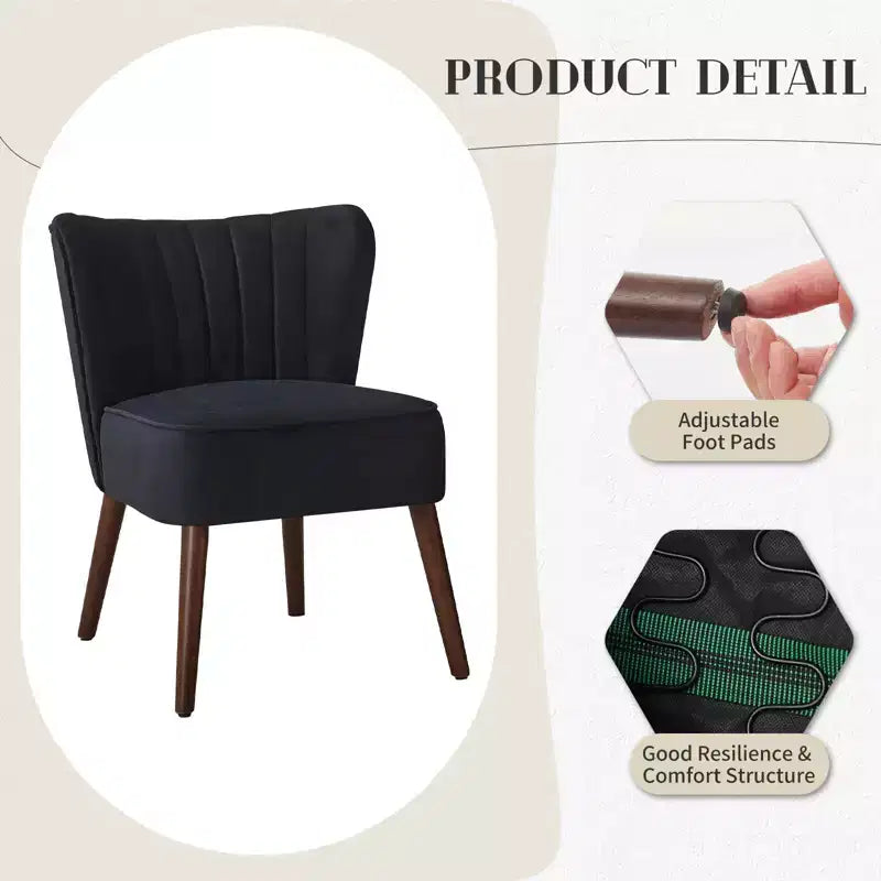 Set di 2 Poltrone Moderne Accent di Metà Secolo, con Rivestimento in Velluto e Cuscino Spesso, per Soggiorno Camera da Letto e Arredamento Casa