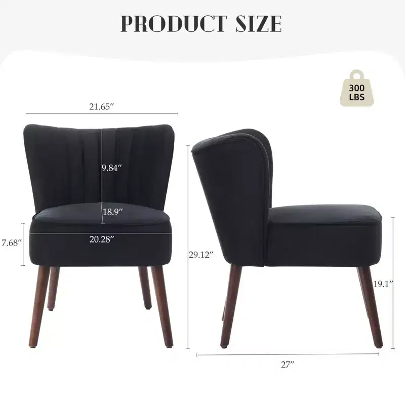 Set di 2 Poltrone Moderne Accent di Metà Secolo, con Rivestimento in Velluto e Cuscino Spesso, per Soggiorno Camera da Letto e Arredamento Casa