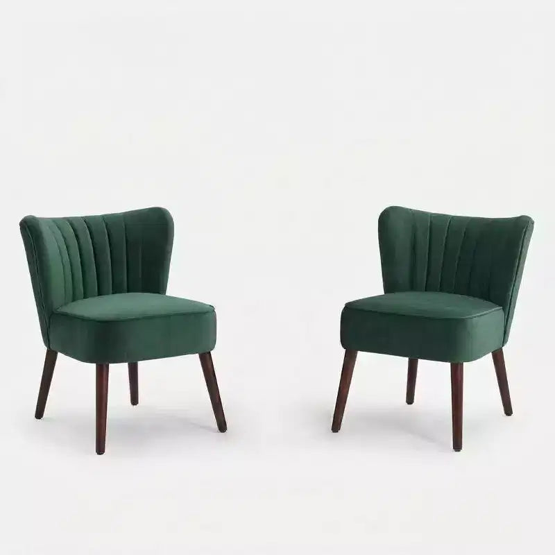 Set di 2 Poltrone Moderne Accent di Metà Secolo, con Rivestimento in Velluto e Cuscino Spesso, per Soggiorno Camera da Letto e Arredamento Casa