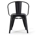 Set di 2 sedie da pranzo con braccioli Elisse in metallo nero/argento anticato: stile industriale, struttura in metallo