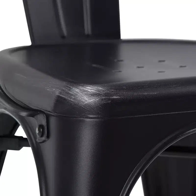 Set di 2 sedie da pranzo con braccioli Elisse in metallo nero/argento anticato: stile industriale, struttura in metallo