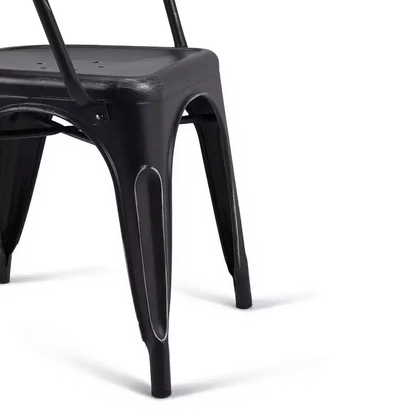 Set di 2 sedie da pranzo con braccioli Elisse in metallo nero/argento anticato: stile industriale, struttura in metallo