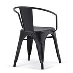 Set di 2 sedie da pranzo con braccioli Elisse in metallo nero/argento anticato: stile industriale, struttura in metallo