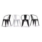 Set di 2 sedie da pranzo con braccioli Elisse in metallo nero/argento anticato: stile industriale, struttura in metallo