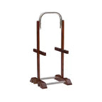 Tavolini Vassoi Pieghevoli da Divano Grant 5 pz Ciliegio Scuro/Cromo: Set da 4 con Supporto, Finitura in Legno MDF