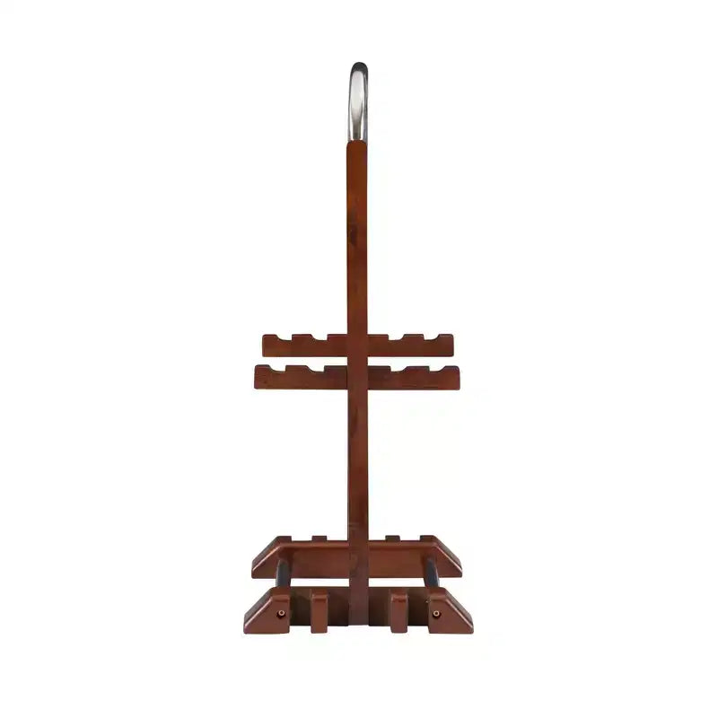 Tavolini Vassoi Pieghevoli da Divano Grant 5 pz Ciliegio Scuro/Cromo: Set da 4 con Supporto, Finitura in Legno MDF
