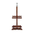 Tavolini Vassoi Pieghevoli da Divano Grant 5 pz Ciliegio Scuro/Cromo: Set da 4 con Supporto, Finitura in Legno MDF