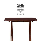 Tavolini Vassoi Pieghevoli da Divano Grant 5 pz Ciliegio Scuro/Cromo: Set da 4 con Supporto, Finitura in Legno MDF