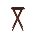 Tavolini Vassoi Pieghevoli da Divano Grant 5 pz Ciliegio Scuro/Cromo: Set da 4 con Supporto, Finitura in Legno MDF