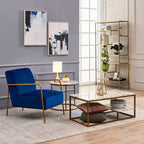 Tavolino Marmo con piano effetto marmo dorato in ottone/ - Moderno, resistente ai graffi, con vano portaoggetti, design a 4 gambe