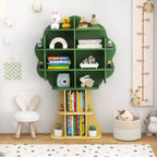 Libreria a forma di albero per bambini, organizer giocattoli a 6 ripiani con scomparti a giorno