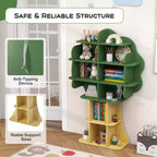 Libreria a forma di albero per bambini, organizer giocattoli a 6 ripiani con scomparti a giorno